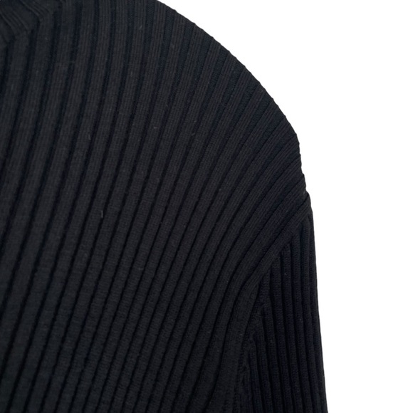 Theory Moving Rib Dress Empire Merino Wool Black Large - Picture 8 of 11